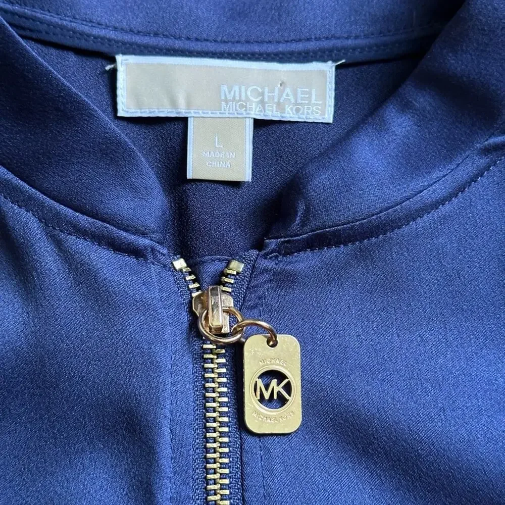 Michael Kors Deep Blue Jacket with Gold Accents